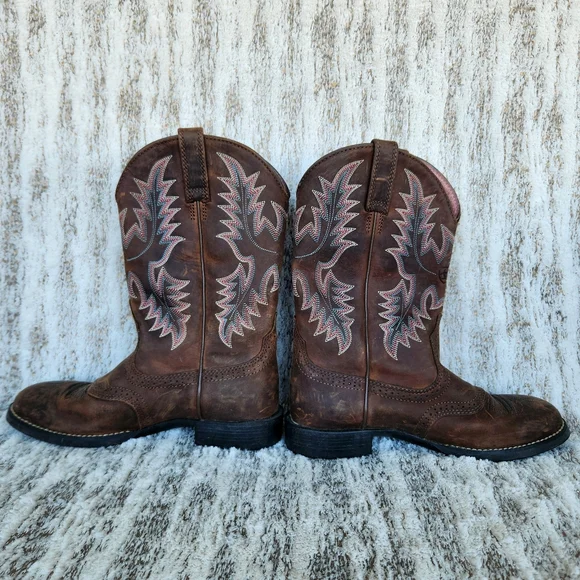 Ariat "Heritage Stockman" Brown Leather Cowboy Western Boots | Women's Size 6.5B - Picture 7 of 11